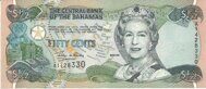 Подлинная банкнота Багамских островов 1/2 доллара 2001